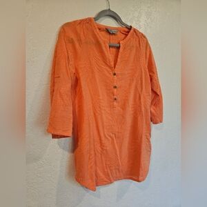 Royal Robbins Embroidered Tunic 100% Cotton 3/4 Length Sleeves In Womens Size S